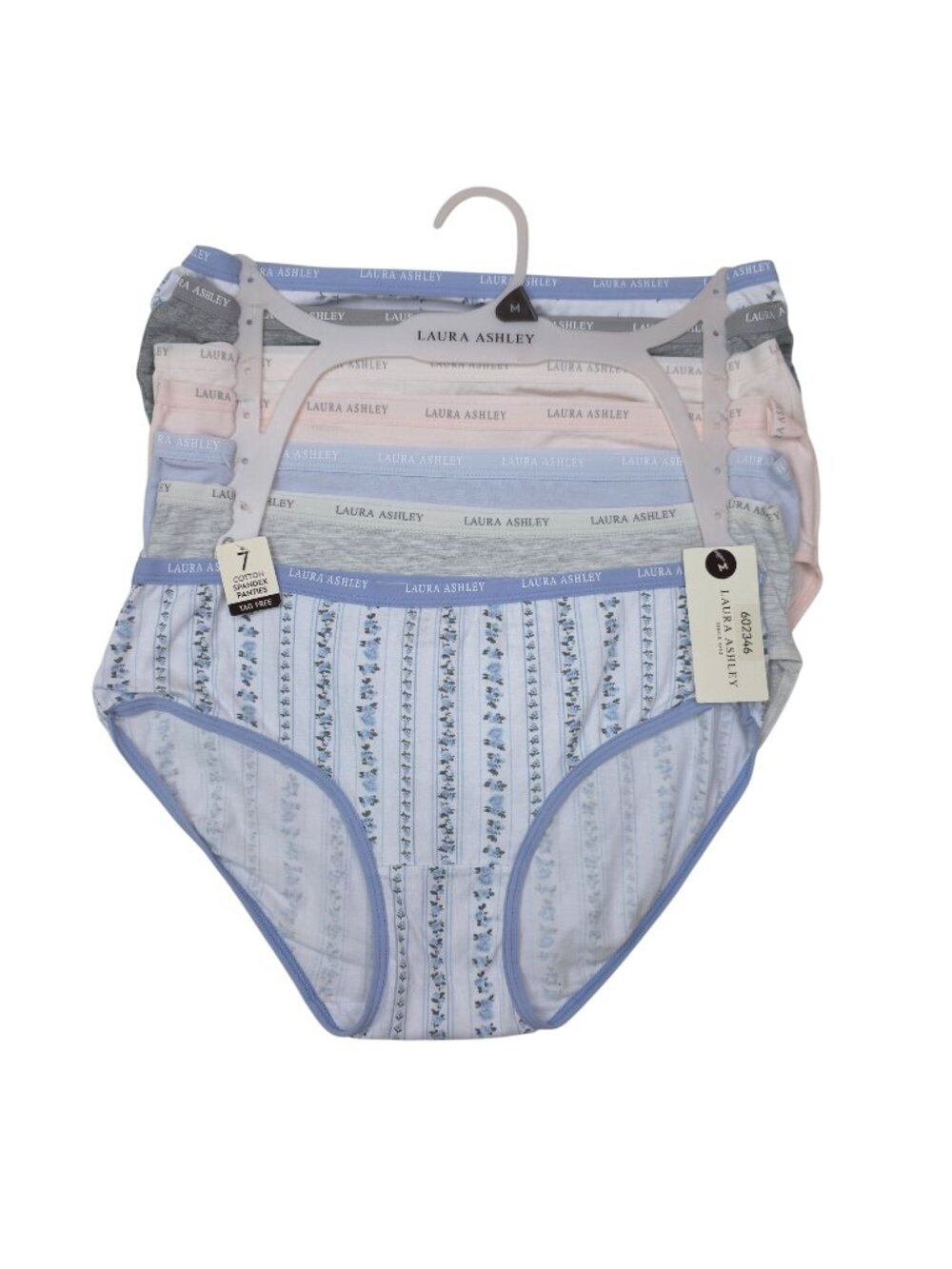 Laura Ashley Women’s 7-Pack Medium Tag-Free Panties Briefs Cotton Spandex
